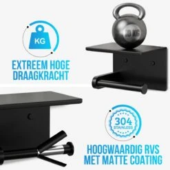 Strex WC Rolhouder Met Plankje - Zwart - Zelfklevend / Boren / Zonder Boren - Toiletrolhouder - WC Papier Houder -Huishoudelijke Artikelen Verkoop 1200x1200 3