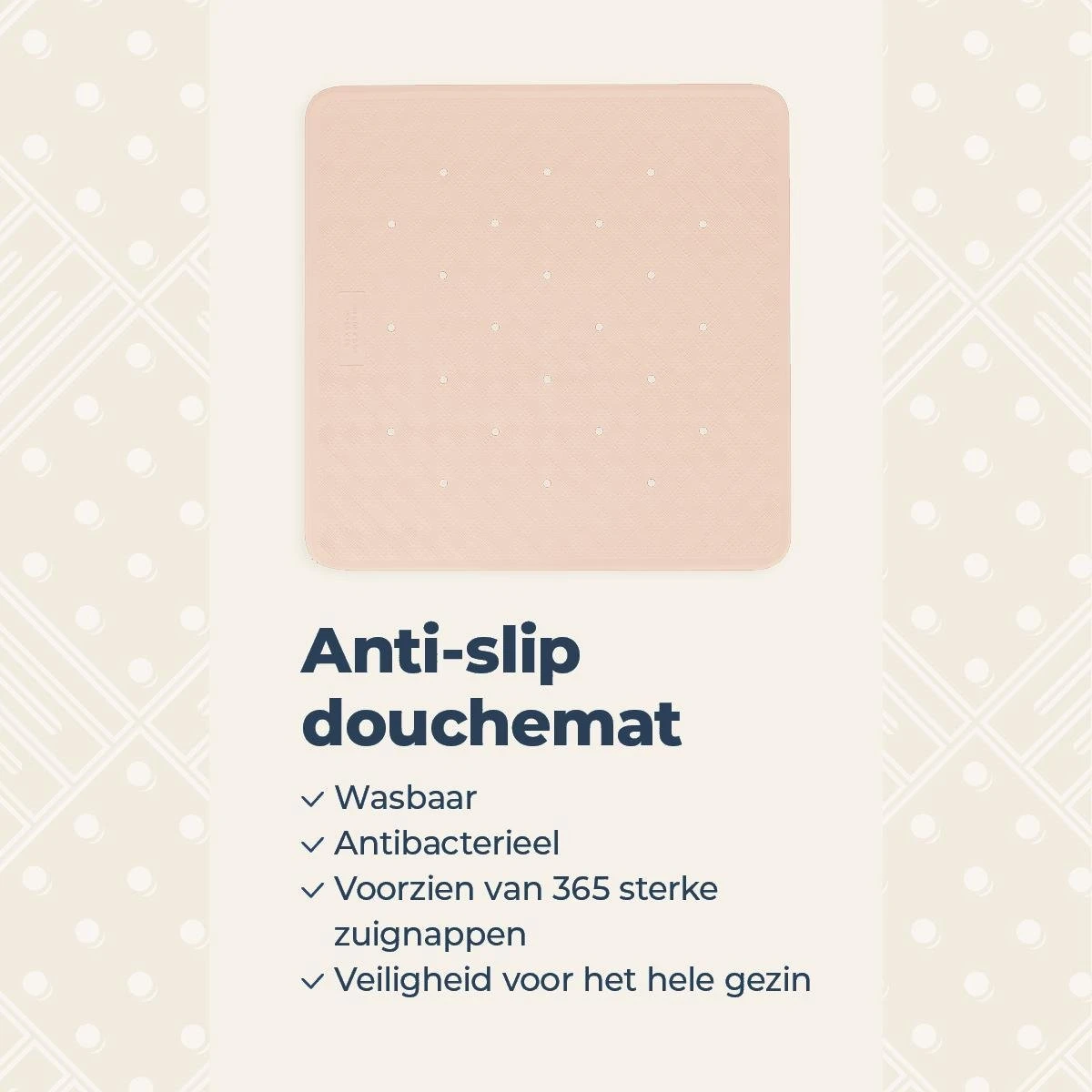 Douchemat Antislip Zalmkleur - 53 X 53 Cm - Antislipmat Douche - Badmat 5 Douchemat Antislip Zalmkleur - 53 X 53 Cm - Antislipmat Douche - Badmat - Afbeelding 3