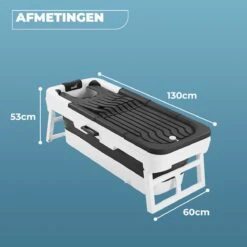 Inklapbaar XL Bad Volwassenen - Opvouwbaar Bad - Ligbad - Zitbad - 130cm - Grijs - Inc. Badkussen - Zwart -Huishoudelijke Artikelen Verkoop 1200x1200 302