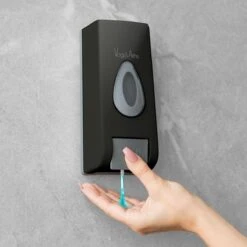 Vog&Arths - Zeepdispenser Wandmontage - Hangend Zeeppompje Muur - Zwart - Mechanische Zeep Pomp - 350ML - Zonder Batterijen! -Huishoudelijke Artikelen Verkoop 1200x1200 306