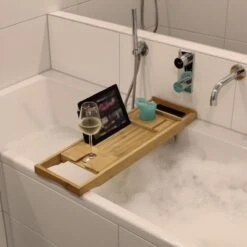 IVOL Badplank Bamboe - Badplank Hout Met Badrek Houders - Uitschuifbaar - 75 Tot 110 Cm -Huishoudelijke Artikelen Verkoop 1200x1200 329