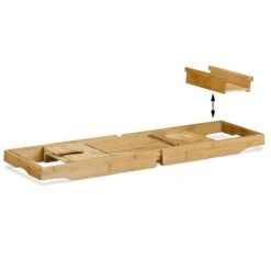 IVOL Badplank Bamboe - Badplank Hout Met Badrek Houders - Uitschuifbaar - 75 Tot 110 Cm -Huishoudelijke Artikelen Verkoop 1200x1200 330