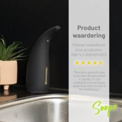Soopz Black Graphite Classic - Automatische Zeepdispenser - No Touch Sensor - Mat Zwart - 300ml – Zeeppompje -Huishoudelijke Artikelen Verkoop 1200x1200 332