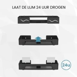 BrandtBergkamp RVS Doucherek 2 Laags – Zonder Boren – Doucherekje Hangend – Badkamerrek Zwart -Huishoudelijke Artikelen Verkoop 1200x1200 338