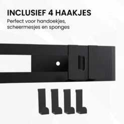 BrandtBergkamp RVS Doucherek 2 Laags – Zonder Boren – Doucherekje Hangend – Badkamerrek Zwart -Huishoudelijke Artikelen Verkoop 1200x1200 339