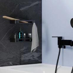 BrandtBergkamp RVS Doucherek 2 Laags – Zonder Boren – Doucherekje Hangend – Badkamerrek Zwart -Huishoudelijke Artikelen Verkoop 1200x1200 341