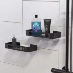 BrandtBergkamp RVS Doucherek 2 Laags – Zonder Boren – Doucherekje Hangend – Badkamerrek Zwart -Huishoudelijke Artikelen Verkoop 1200x1200 342