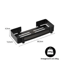 BrandtBergkamp RVS Doucherek 2 Laags – Zonder Boren – Doucherekje Hangend – Badkamerrek Zwart -Huishoudelijke Artikelen Verkoop 1200x1200 344