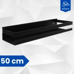 SanitairXL - Doucherek Zwart RVS - 50 Cm Breed - Badkamer Rekje - Douche Rekje - Wandrekje - Hangend Doucherek - Keuken Wandrek -Huishoudelijke Artikelen Verkoop 1200x1200 352