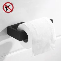 DesignX 3M™ Toiletrolhouder Zonder Boren Zwart Zelfklevend - WC Rolhouder - Matte - Papier - Houder - Incl. 3M Plakstrip -Huishoudelijke Artikelen Verkoop 1200x1200 355
