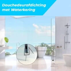 Minismus Douchedeurafdichting Met Waterkering (2 Strips Van 1 Meter, Makkelijk Inkortbaar) - Waterstopper Geschikt Voor Glas Van 6 Tot 8 Mm - Douchedorpel - Lekstrip Voor Horizontale Bevestiging -Huishoudelijke Artikelen Verkoop 1200x1200 373