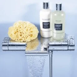 GROHE Grohtherm 2000 New Thermostatische Badkraan - 15cm - CoolTouch - Met Tray - Chroom - 34464001 -Huishoudelijke Artikelen Verkoop 1200x1200 384