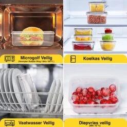 KE&1 Vershoudbakjes - Meal Prep Bakjes - Lunchbox - Diepvriesbakjes - Plastic Bakjes - Keuken - Keukenkast - Bakken -Huishoudelijke Artikelen Verkoop 1200x1200 386
