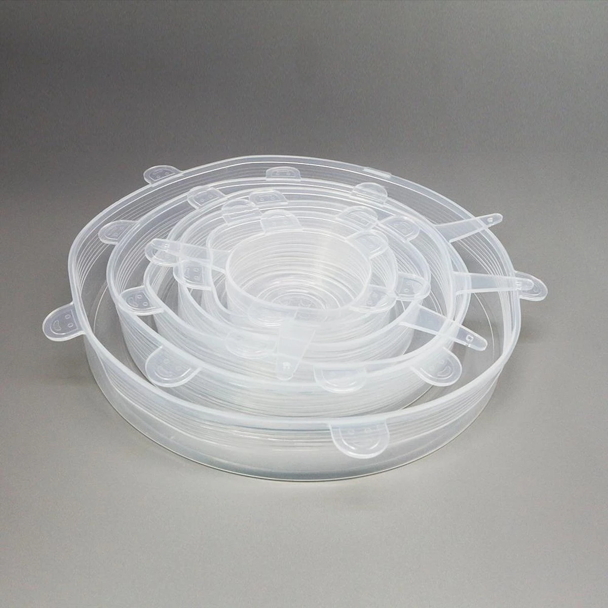 Siliconen Vershoud Deksels – Set Van 6 Stuks – Flexibel – Herbruikbaar – Wit - Stretch Tot Wel 30 Cm 10 Siliconen Vershoud Deksels – Set Van 6 Stuks – Flexibel – Herbruikbaar – Wit - Stretch Tot Wel 30 Cm - Afbeelding 8