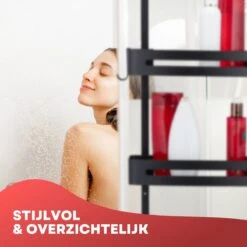 SIAFOSS Doucherek Zonder Boren Doucherek Hangend - 100% Stevig - 100% RVS - Hangend Badkamerrekje - Doucherek Aan Douchewand - Badkamer Accessoires - RVS Zwart - 2 Laags - Douchemand -Huishoudelijke Artikelen Verkoop 1200x1200 44