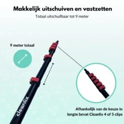 Cleanlix Telescoopsteel Met Borstel - Met Waterdoorvoer - Telescopische Wasborstel - Ramenwassen - Uitschuifbaar Tot 9 Meter -Huishoudelijke Artikelen Verkoop 1200x1200 489