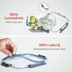 KitchenBrothers Meal Prep Bakjes - Set - Luchtdicht - BPA Vrij - 1L - Glas - 5 Stuks -Huishoudelijke Artikelen Verkoop 1200x1200 510