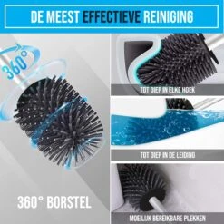 Strex Toiletborstel Siliconen Met Houder Zwart - Sneldrogend, Hygiënisch & Antibacteriële Werking - WC Borstel - Toilet Borstel Houder -Huishoudelijke Artikelen Verkoop 1200x1200 59