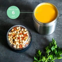 Coninx Thermos Lunchbox - Muesli Beker To Go - Isoleer Lunchpot - Yoghurtbeker To Go - Mueslibeker 840ml (600ml+240ml) - RVS -Huishoudelijke Artikelen Verkoop 1200x1200 690