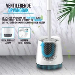 Strex Toiletborstel Siliconen Met Houder - Sneldrogend, Hygiënisch & Antibacteriële Werking - WC Borstel - Toilet Borstel Houder -Huishoudelijke Artikelen Verkoop 1200x1200 73
