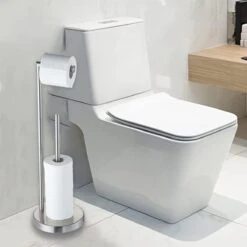 VDN Stainless Wc Rolhouder Staand - Toiletrolhouder En Reserverolhouder - RVS - Geschikt Voor 3+1 WC Papier Rollen - 2 In 1 -Huishoudelijke Artikelen Verkoop 1200x1200 77