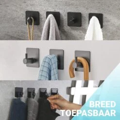 Qitch & Quisine Handdoekhaakjes - Set Van 3 Zwarte Haakjes - Zelfklevend - Waterbestendig - RVS 17 Qitch & Quisine Handdoekhaakjes - Set Van 3 Zwarte Haakjes - Zelfklevend - Waterbestendig - RVS -Huishoudelijke Artikelen Verkoop 1200x1200 85