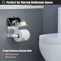 BOTC Toiletrolhouder Met Handdoekhaakjes - Toiletrolhouder - Toiletrolhouder - Zelfklevend / Boren / Zonder Boren - RVS - Zliver -Huishoudelijke Artikelen Verkoop 1200x1200 87