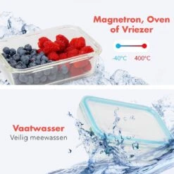KitchenBrothers Meal Prep Bakjes - Set - Luchtdicht - BPA Vrij - Glas - 9 Stuks -Huishoudelijke Artikelen Verkoop 1200x1200 890