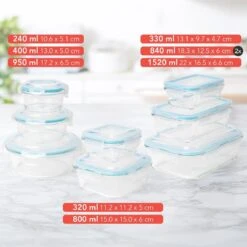 KitchenBrothers Meal Prep Bakjes - Set - Luchtdicht - BPA Vrij - Glas - 9 Stuks -Huishoudelijke Artikelen Verkoop 1200x1200 895