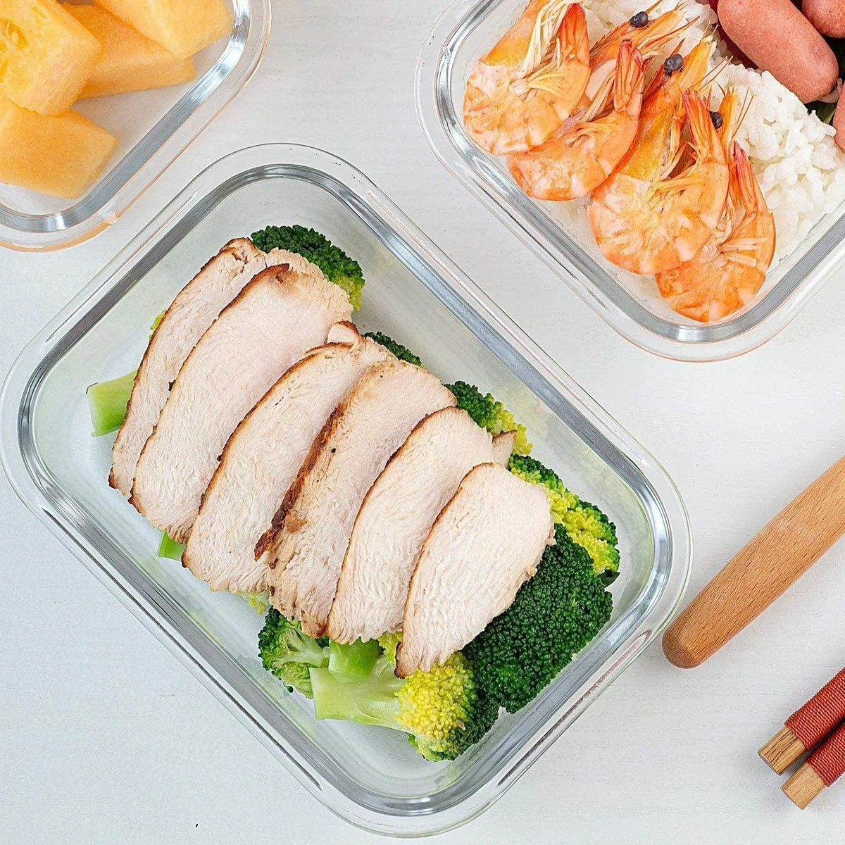 VMCA Glazen Vershoudbakjes Voor Vriezer Oven En Magnetron - 10 Bakjes - Grijs 6 VMCA Glazen Vershoudbakjes Voor Vriezer Oven En Magnetron - 10 Bakjes - Grijs - Afbeelding 4