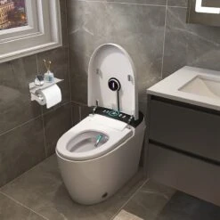 BOTC Toiletrolhouder Met Handdoekhaakjes - Toiletrolhouder - Toiletrolhouder - Zelfklevend / Boren / Zonder Boren - RVS - Zliver -Huishoudelijke Artikelen Verkoop 1200x1200 90