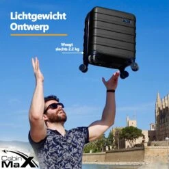 CabinMax Handbagage Koffer - Trolley 30L - Harde Reiskoffer - 45x36x20cm - Lichtgewicht - Groot Capaciteit - Zwart -Huishoudelijke Artikelen Verkoop 1200x1200 938
