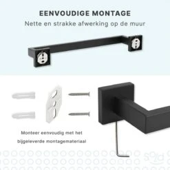 Handdoekrek - RVS - Badkameraccessoires - Keukenaccessoires - Mat Zwart - 40 Cm -Huishoudelijke Artikelen Verkoop 1200x1200 97