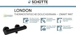 SCHÜTTE London Thermostatische Douchekraan - Hartafstand 150 Mm - Zwart Mat -Huishoudelijke Artikelen Verkoop 1200x558