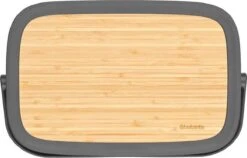 Brabantia Nic Broodtrommel - Met Bamboe Deksel - Dark Grey -Huishoudelijke Artikelen Verkoop 1200x766