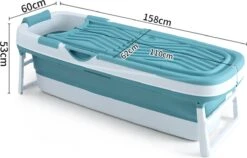 Livista® - Opvouwbaar XXL Bad - Blauw - Zitbad - Inklapbaar - Bath Bucket - 158 CM LANG - XXL - Incl. Onderwater LED Lichten En Rugkussen -Huishoudelijke Artikelen Verkoop 1200x770