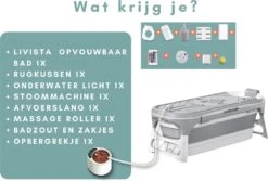 Livista® - Opvouwbaar Bad - Stoombad Grijs - Zitbad - Inklapbaar - Bath Bucket - 152 CM LANG - XL - Incl. Rugkussen, Stoommachine En Bad Accessoires -Huishoudelijke Artikelen Verkoop 1200x811