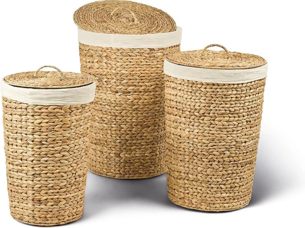 1x FAM Baskets Ronde Wasmand Small - Met Katoenen Binnen Zak - 25 L - Naturel 3 1x FAM Baskets Ronde Wasmand Small - Met Katoenen Binnen Zak - 25 L - Naturel