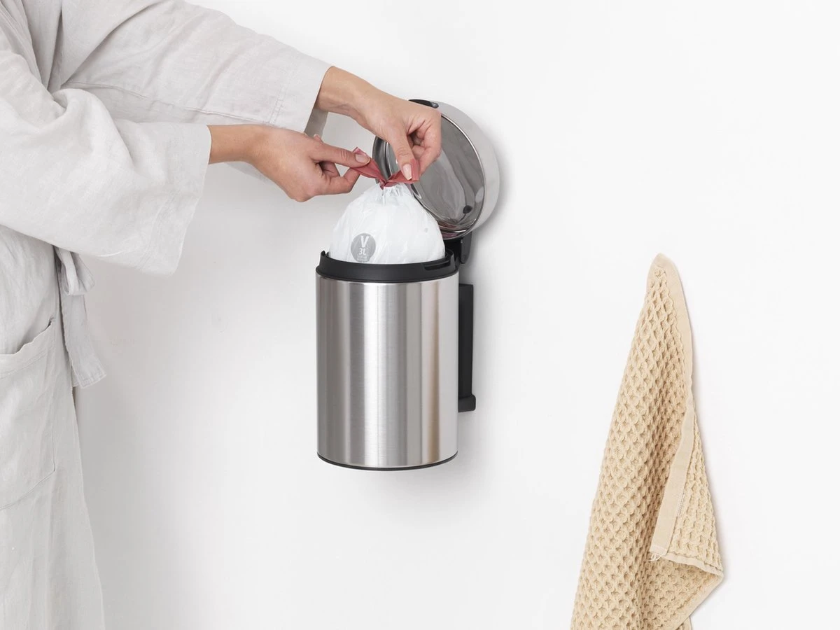 Brabantia NewIcon Wandprullenbak - 3 L - Matt Steel 13 Brabantia NewIcon Wandprullenbak - 3 L - Matt Steel - Afbeelding 11