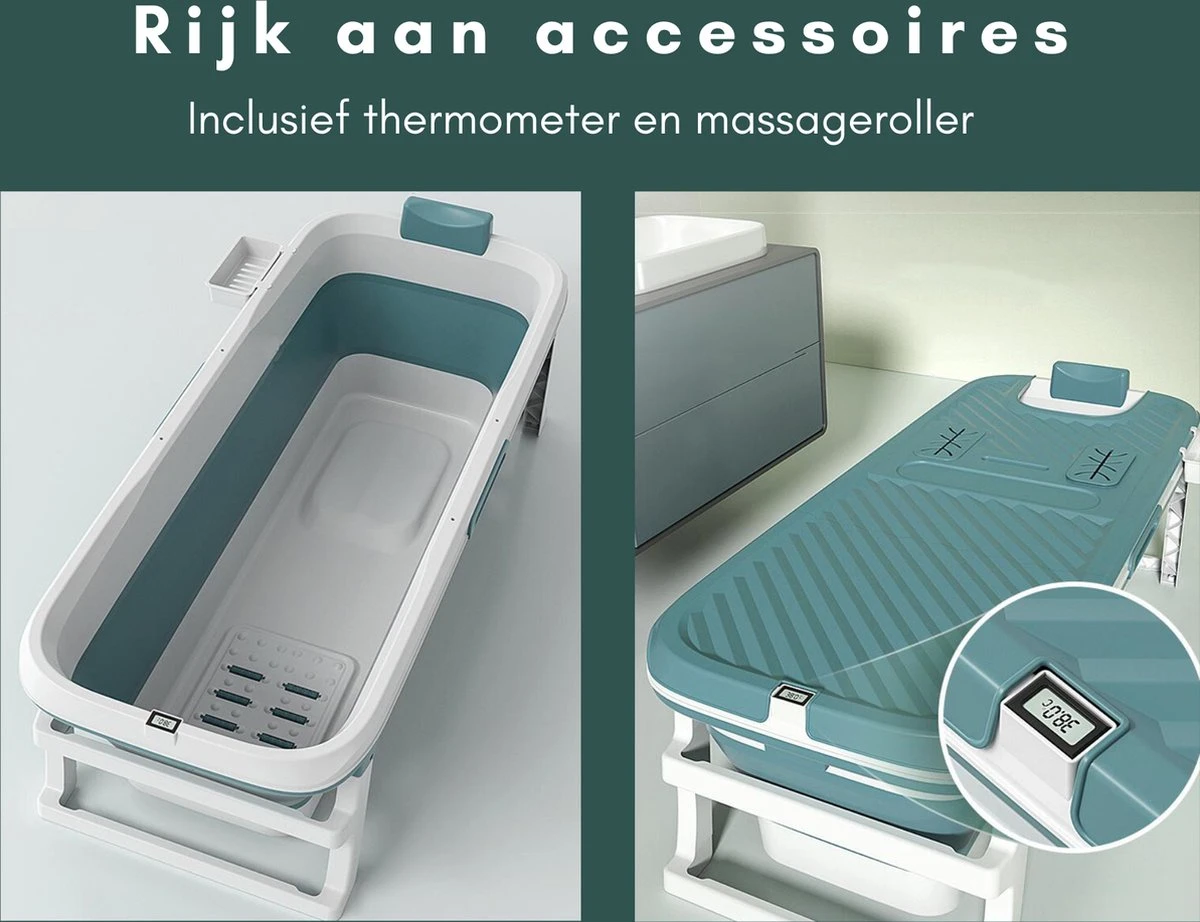 Livista® - Opvouwbaar Bad - Blauw - Zitbad - Inklapbaar - Bath Bucket - 150 CM LANG - XL - Incl. Thermometer & Onderwater LED Lichten 9 Livista® - Opvouwbaar Bad - Blauw - Zitbad - Inklapbaar - Bath Bucket - 150 CM LANG - XL - Incl. Thermometer & Onderwater LED Lichten - Afbeelding 7