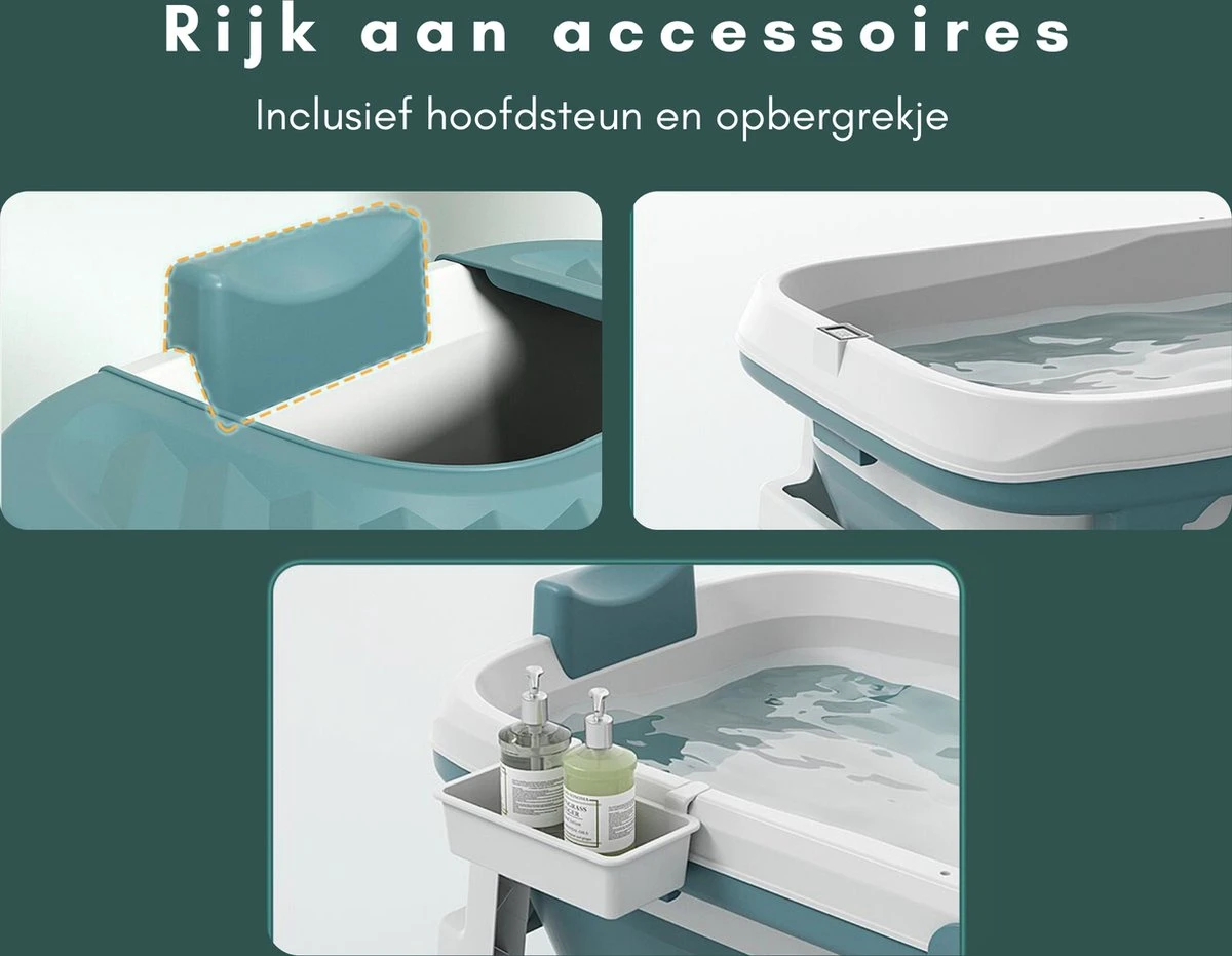 Livista® - Opvouwbaar Bad - Blauw - Zitbad - Inklapbaar - Bath Bucket - 150 CM LANG - XL - Incl. Thermometer & Onderwater LED Lichten 6 Livista® - Opvouwbaar Bad - Blauw - Zitbad - Inklapbaar - Bath Bucket - 150 CM LANG - XL - Incl. Thermometer & Onderwater LED Lichten - Afbeelding 4