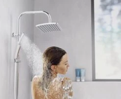 SCHÜTTE Mallorca Douchesysteem - Regendouche - 95 Cm Stang - Wandhouder In Hoogte Verstelbaar - Chroom -Huishoudelijke Artikelen Verkoop 1200x985