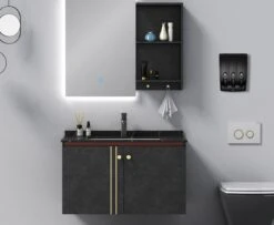 Aquathof, Zeepdispenser, Mat Zwart, 3 Kamer, 3 Reservoirs, 3x350ml, Hangend, Wandmontage -Huishoudelijke Artikelen Verkoop 1200x988 1