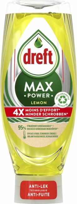 Dreft MaxPower - Lemon - Vloeibaar Afwasmiddel - Voordeelverpakking 8 X 640 Ml -Huishoudelijke Artikelen Verkoop 454x1200