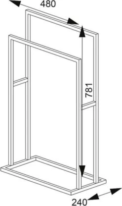 Sealskin Carré - Handdoekrek - 24 X 48 X 78,5 Cm - Vrijstaand - Zwart -Huishoudelijke Artikelen Verkoop 712x1200