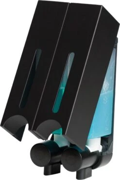 Aquathof, Zeepdispenser, Mat Zwart, 2 Kamer, 2 Reservoirs, 2x250ml - Hangend - Wandmontage -Huishoudelijke Artikelen Verkoop 800x1200 7