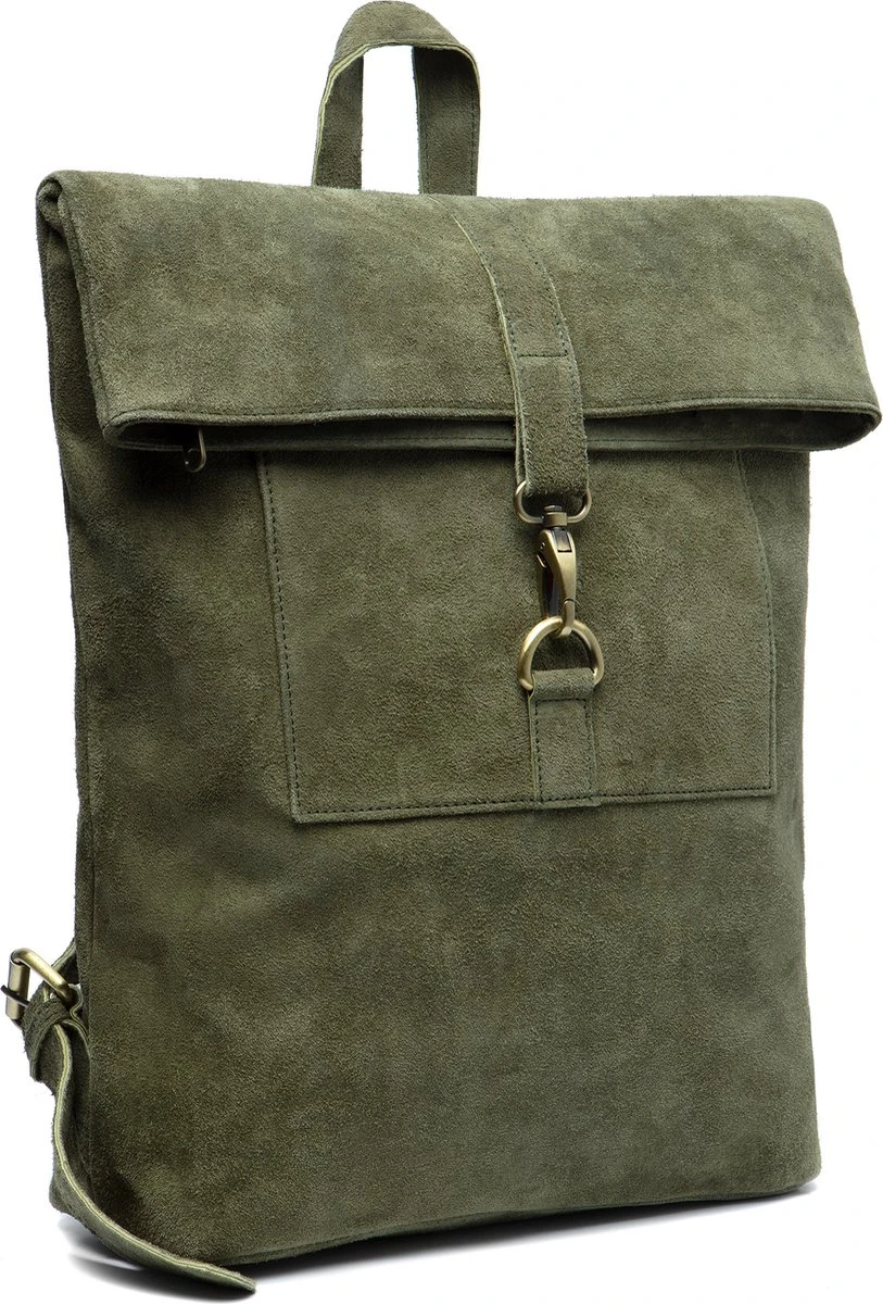 Beocca - Leren Rugzak Cleo Groen - 14" Laptoptas 4 Beocca - Leren Rugzak Cleo Groen - 14" Laptoptas - Afbeelding 2