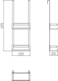 VDN Stainless Doucherek Zonder Boren - Doucherek Hangend - Doucherek Zwart - RVS - Doucherek Aan Douchewand - 2 Laags -Huishoudelijke Artikelen Verkoop 862x1200