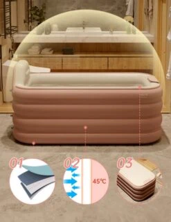 Merkloos Opblaasbaar Bad - Roze - Inclusief Air-Pomp - 1.6 Meter - Opblaasbaar Ligbad - Opblaasbare Badkuip - Zitbad -Huishoudelijke Artikelen Verkoop 927x1200