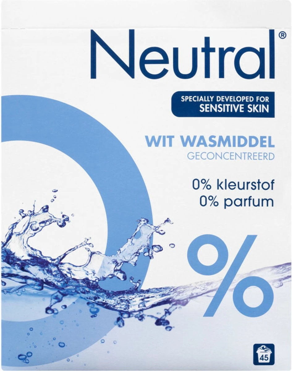 Neutral 0% Wit Parfumvrij Waspoeder - 45 Wasbeurten - Wasmiddel 13 Neutral 0% Wit Parfumvrij Waspoeder - 45 Wasbeurten - Wasmiddel - Afbeelding 11